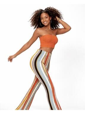 LA GYPSY Multicolor Striped Pants.  Festival Boho. Size M